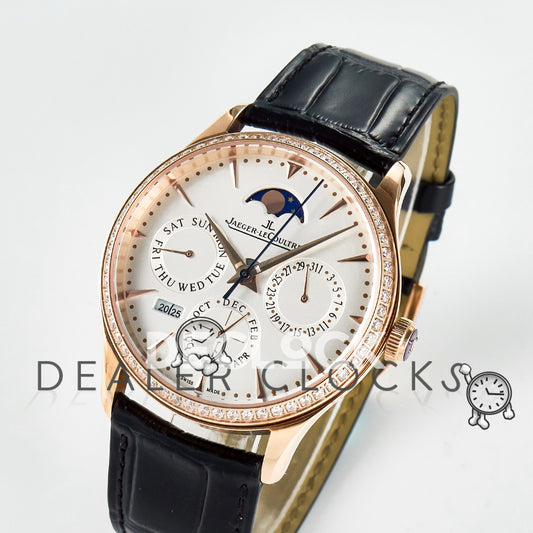 Jaeger-LeCoultre Master Ultra Thin Perpetual Calendar RG White Stone Bezel 39mm V9F A868 V2