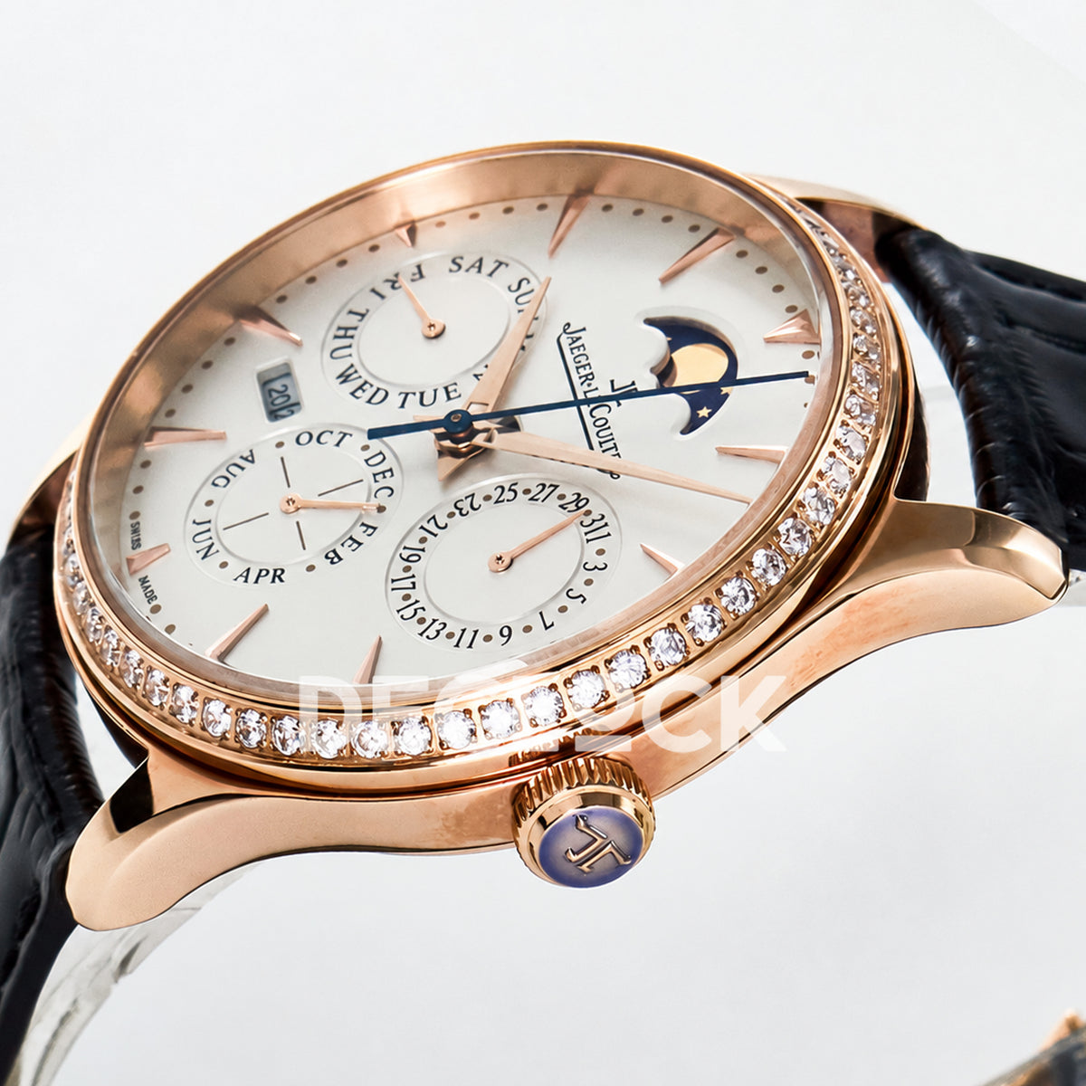 Jaeger-LeCoultre Master Ultra Thin Perpetual Calendar RG White Stone Bezel 39mm V9F A868 V2