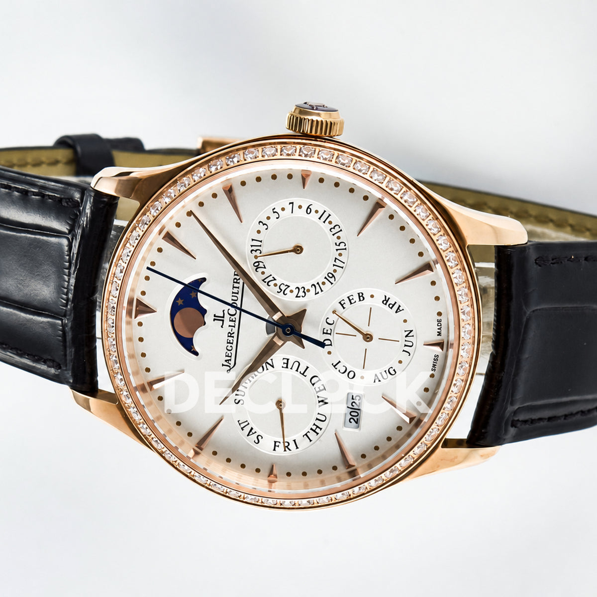Jaeger-LeCoultre Master Ultra Thin Perpetual Calendar RG White Stone Bezel 39mm V9F A868 V2