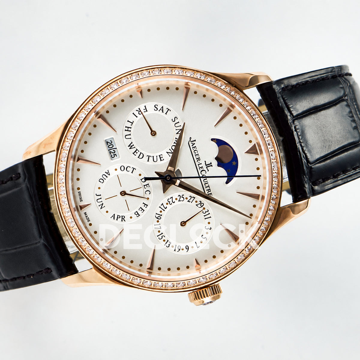Jaeger-LeCoultre Master Ultra Thin Perpetual Calendar RG White Stone Bezel 39mm V9F A868 V2