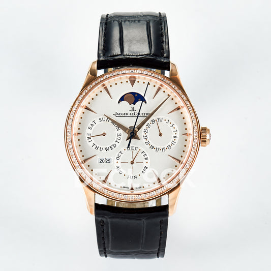 Jaeger-LeCoultre Master Ultra Thin Perpetual Calendar RG White Stone Bezel 39mm V9F A868 V2