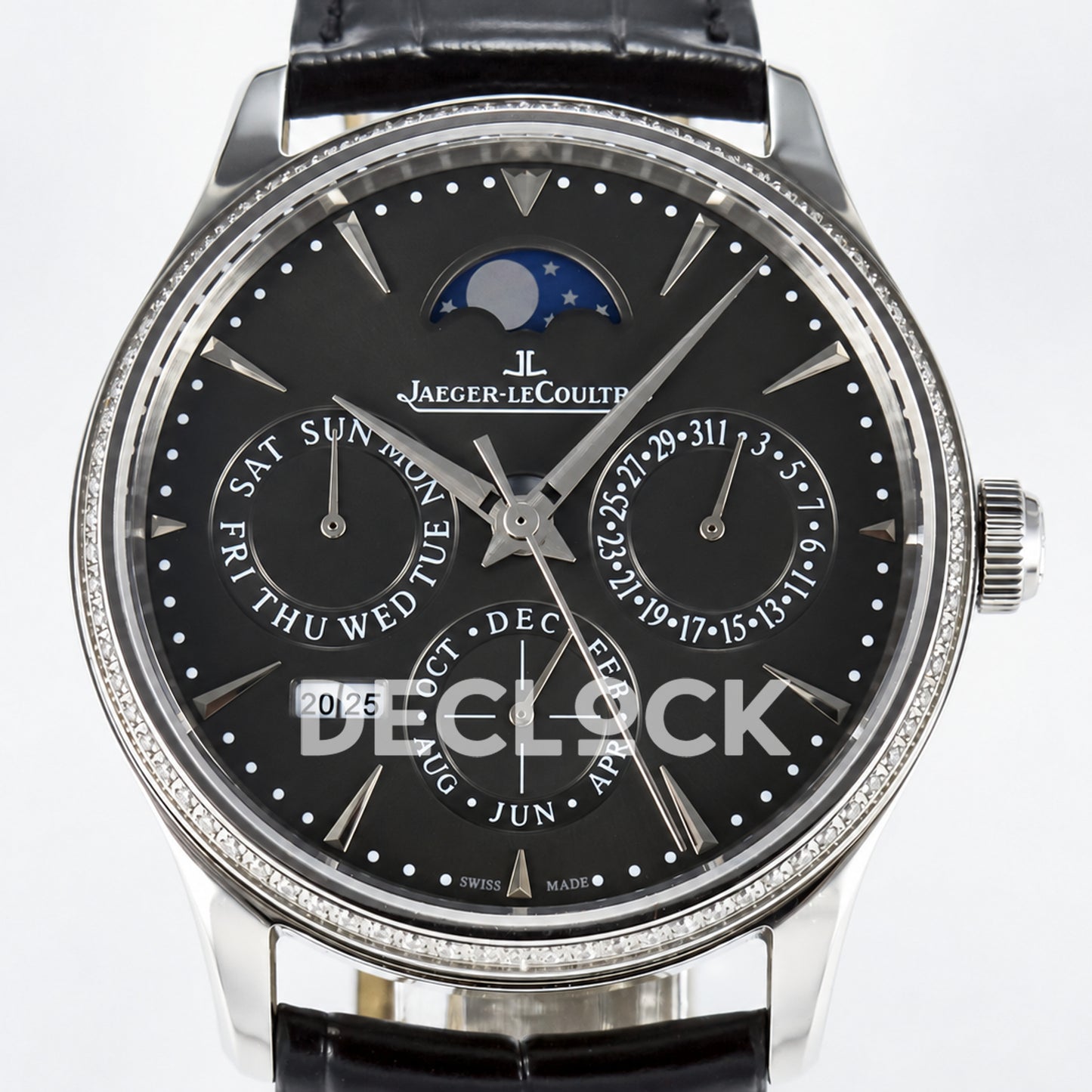 Jaeger-LeCoultre Master Ultra Thin Perpetual Calendar SS Gray Stone Bezel 39mm V9F A868 V2