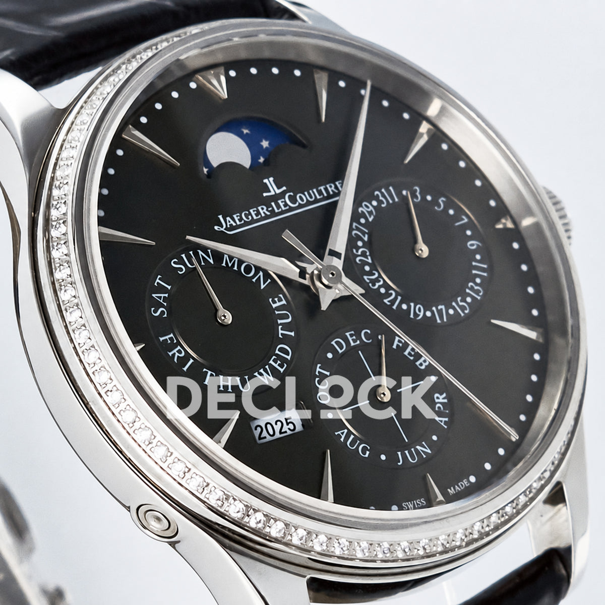 Jaeger-LeCoultre Master Ultra Thin Perpetual Calendar SS Gray Stone Bezel 39mm V9F A868 V2