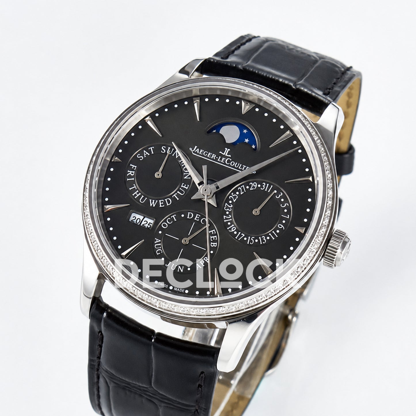 Jaeger-LeCoultre Master Ultra Thin Perpetual Calendar SS Gray Stone Bezel 39mm V9F A868 V2