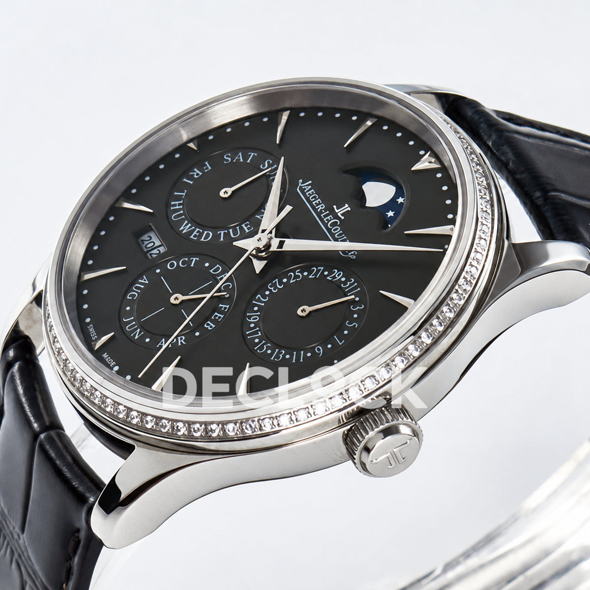 Jaeger-LeCoultre Master Ultra Thin Perpetual Calendar SS Gray Stone Bezel 39mm V9F A868 V2