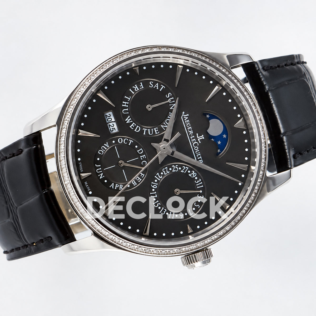 Jaeger-LeCoultre Master Ultra Thin Perpetual Calendar SS Gray Stone Bezel 39mm V9F A868 V2
