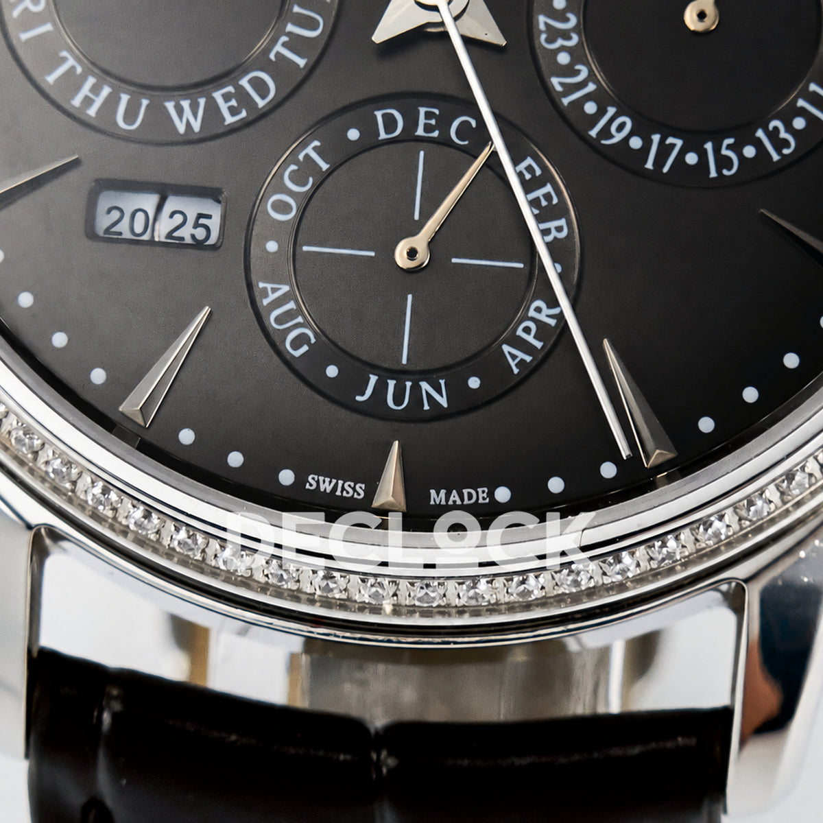 Jaeger-LeCoultre Master Ultra Thin Perpetual Calendar SS Gray Stone Bezel 39mm V9F A868 V2