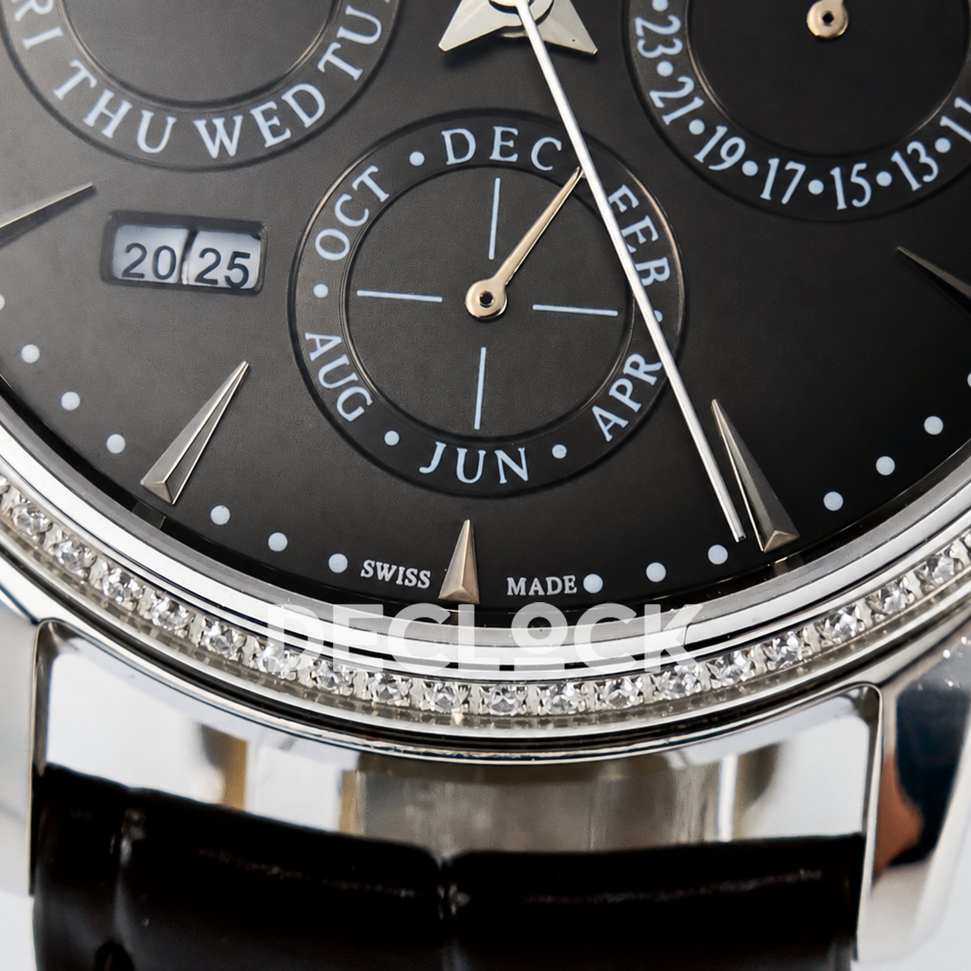 Jaeger-LeCoultre Master Ultra Thin Perpetual Calendar SS Gray Stone Bezel 39mm V9F A868 V2