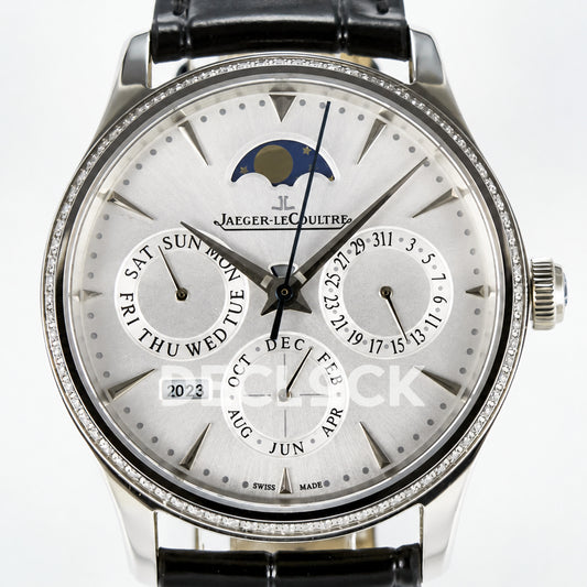 Jaeger-LeCoultre Master Ultra Thin Perpetual Calendar SS White Stone Bezel 39mm V9F A868 V2