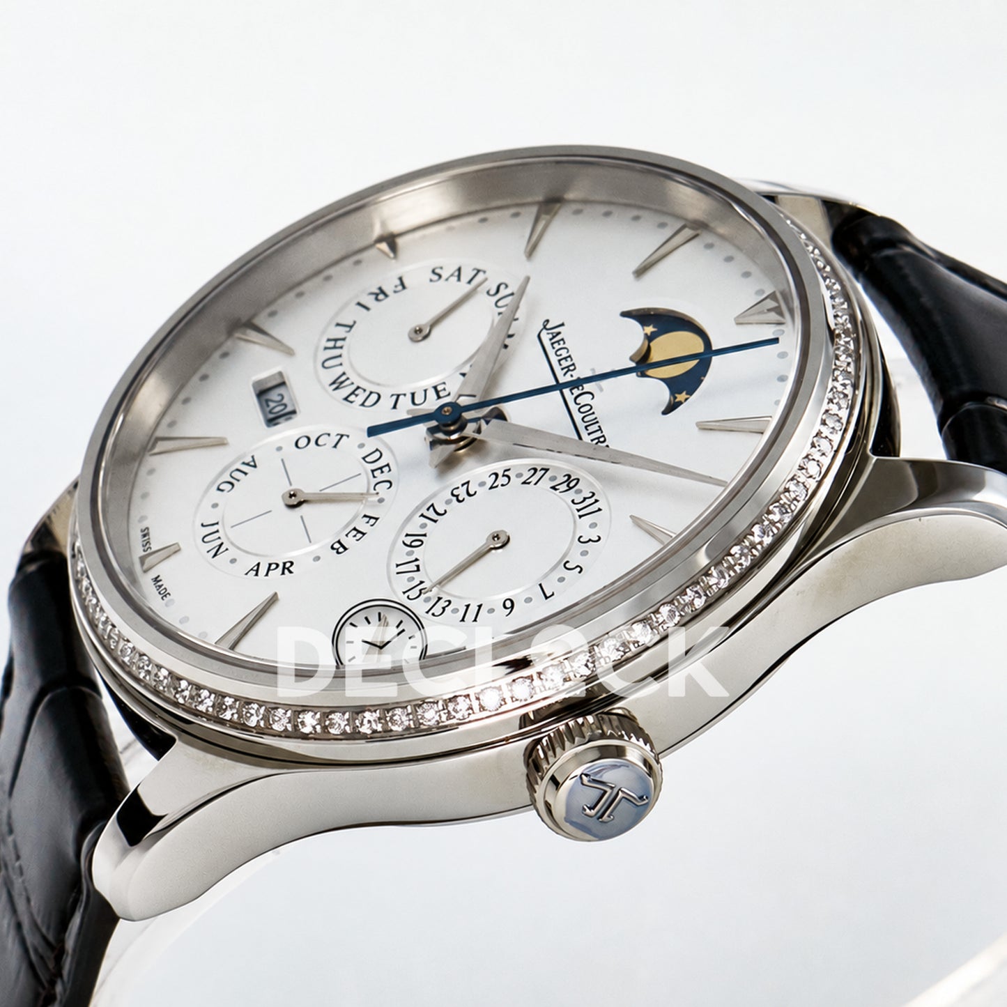 Jaeger-LeCoultre Master Ultra Thin Perpetual Calendar SS White Stone Bezel 39mm V9F A868 V2