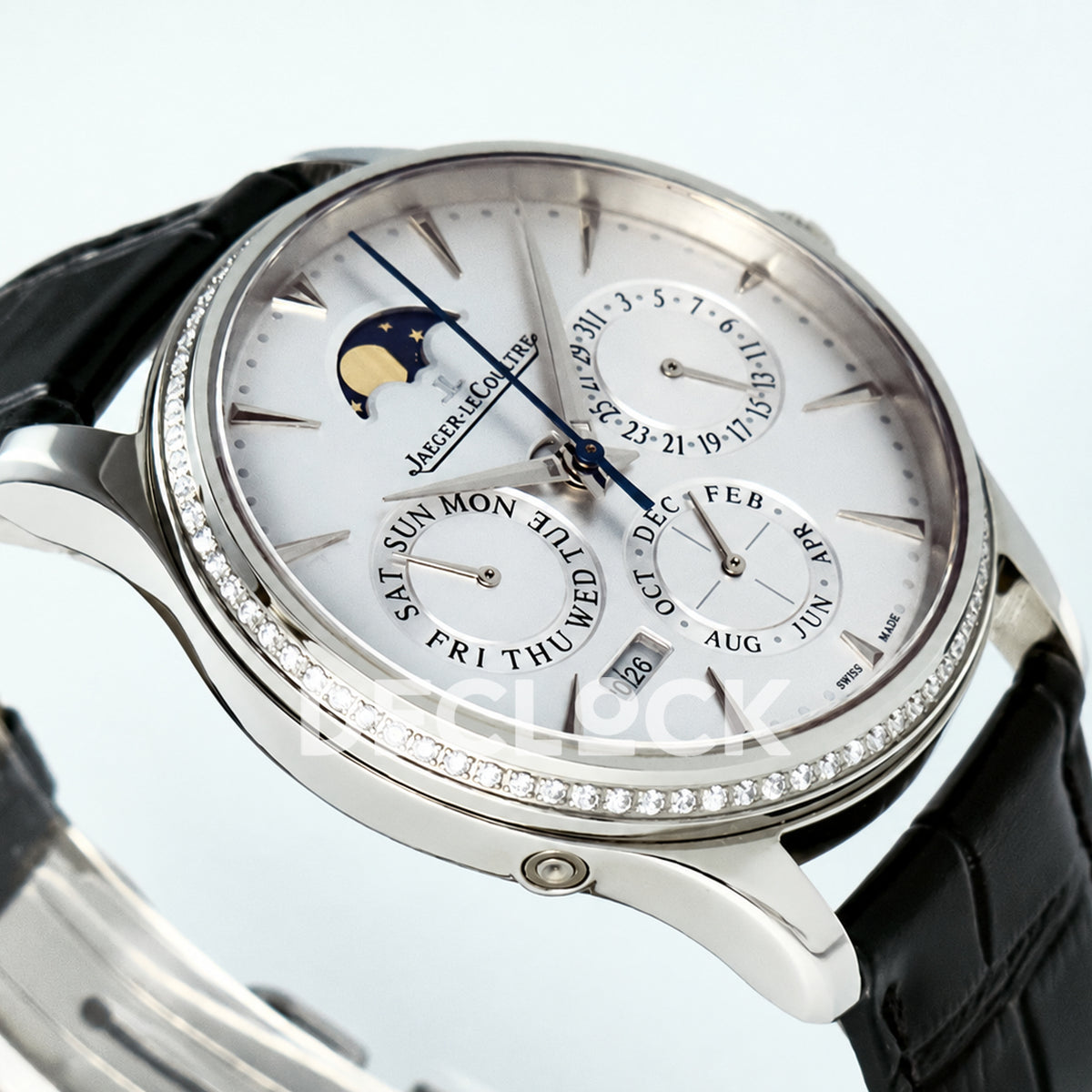 Jaeger-LeCoultre Master Ultra Thin Perpetual Calendar SS White Stone Bezel 39mm V9F A868 V2