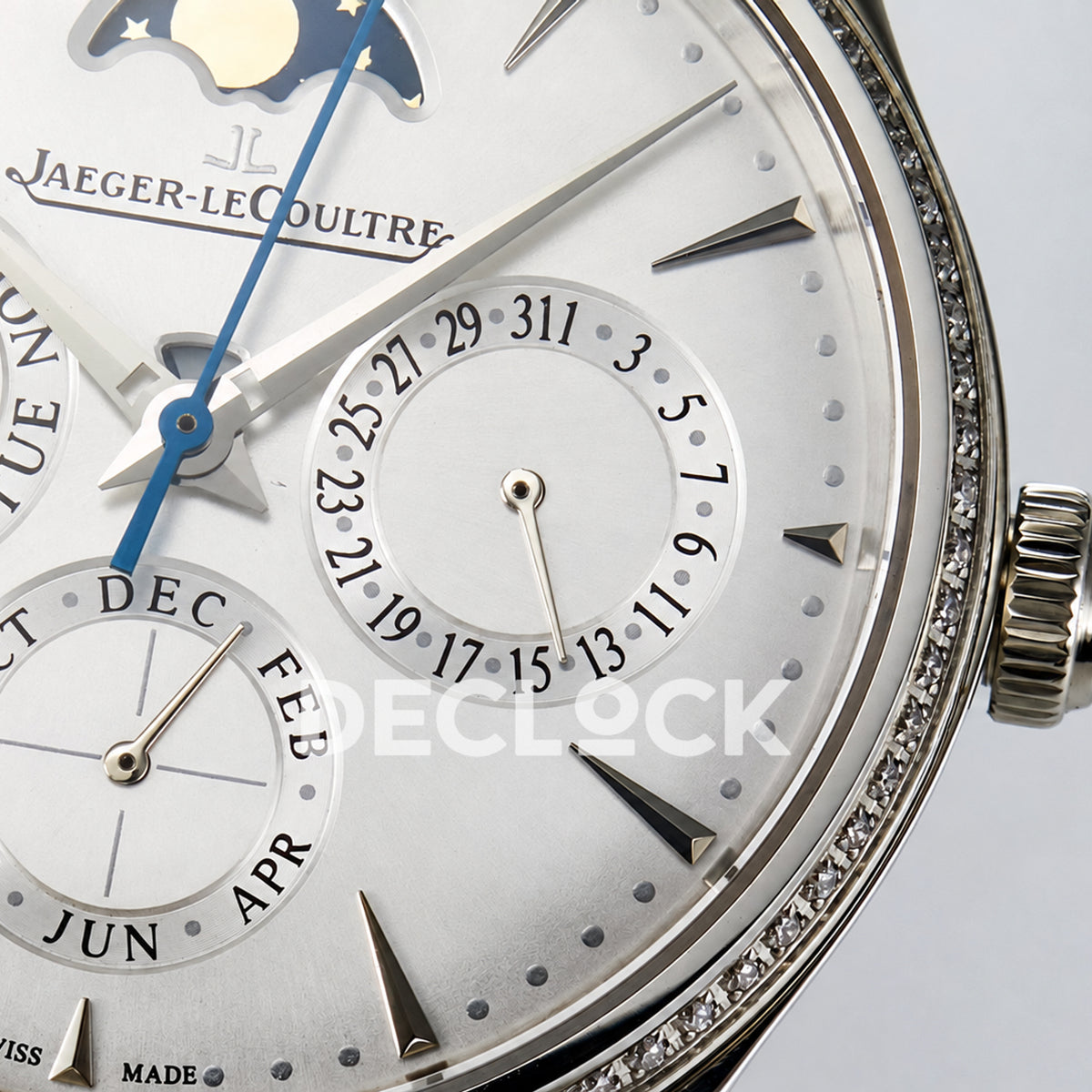 Jaeger-LeCoultre Master Ultra Thin Perpetual Calendar SS White Stone Bezel 39mm V9F A868 V2
