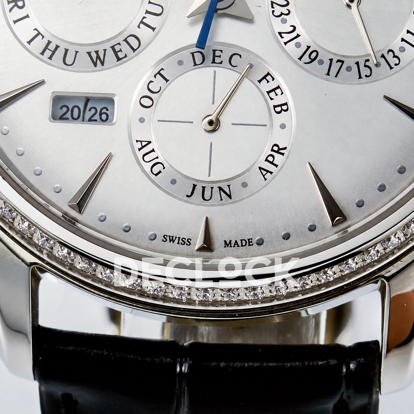 Jaeger-LeCoultre Master Ultra Thin Perpetual Calendar SS White Stone Bezel 39mm V9F A868 V2