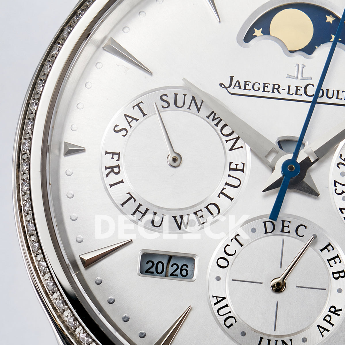 Jaeger-LeCoultre Master Ultra Thin Perpetual Calendar SS White Stone Bezel 39mm V9F A868 V2