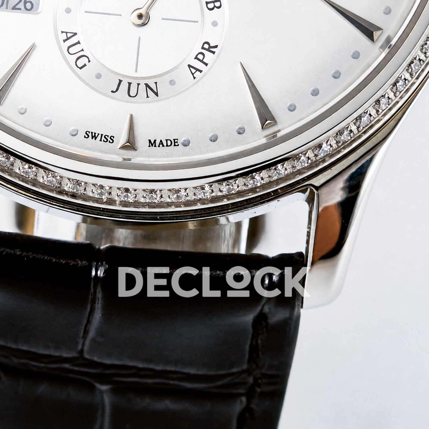 Jaeger-LeCoultre Master Ultra Thin Perpetual Calendar SS White Stone Bezel 39mm V9F A868 V2