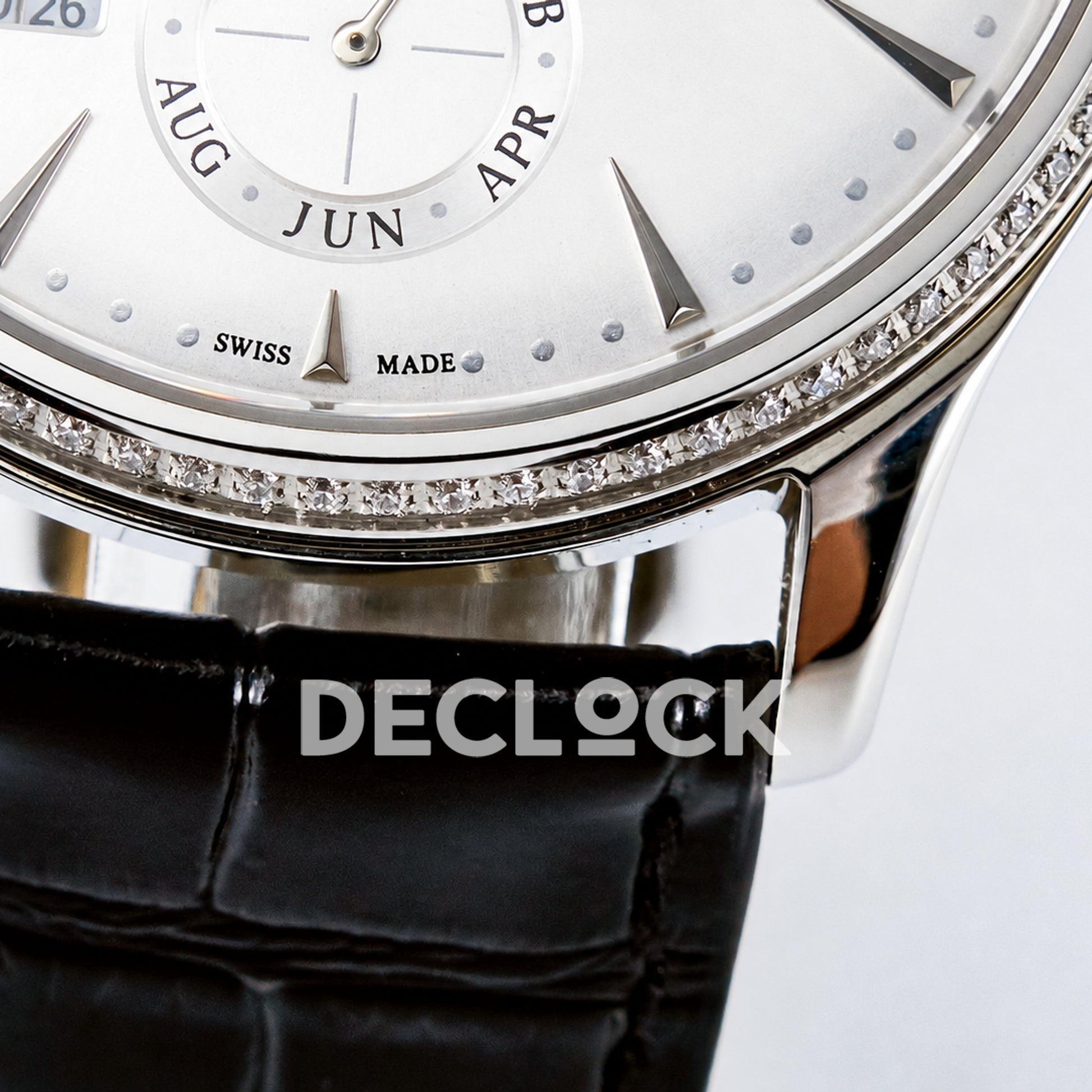 Jaeger-LeCoultre Master Ultra Thin Perpetual Calendar SS White Stone Bezel 39mm V9F A868 V2