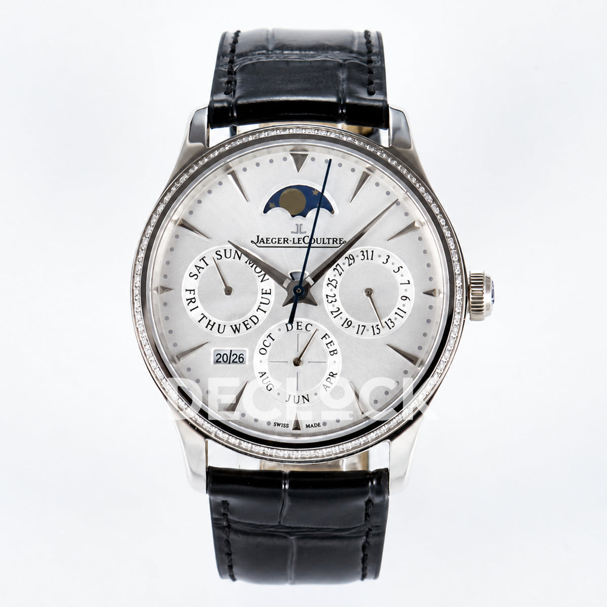 Jaeger-LeCoultre Master Ultra Thin Perpetual Calendar SS White Stone Bezel 39mm V9F A868 V2