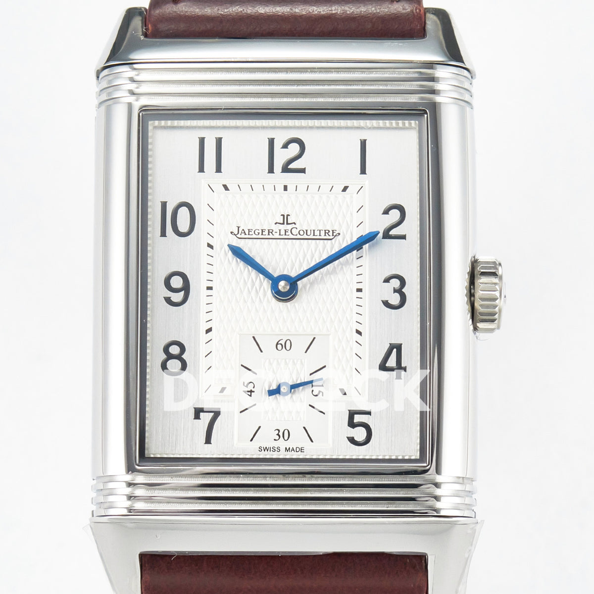 Jaeger-LeCoultre Reverso Classic Duoface SS White Guilloche Red Strap 42.9mm MGF A854A