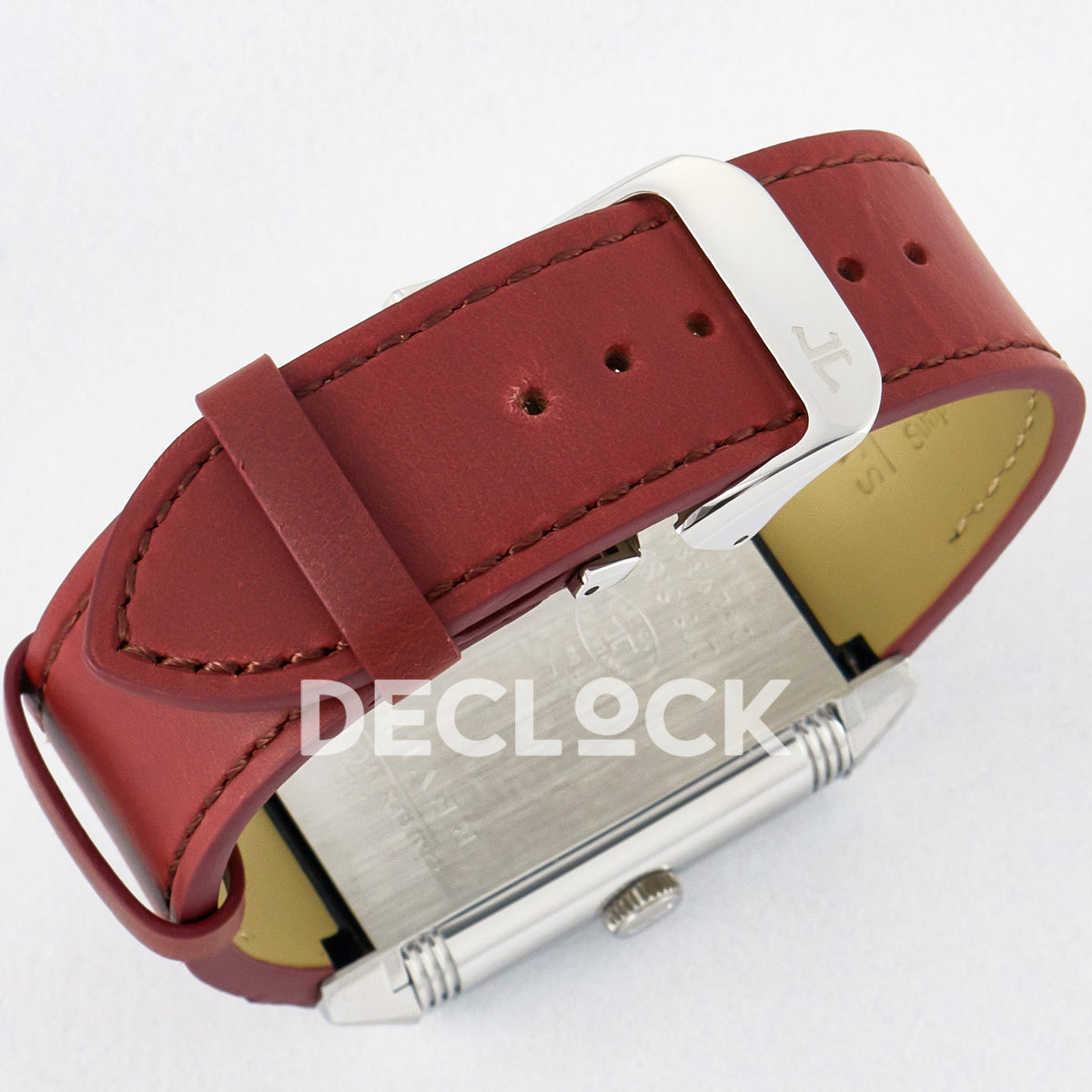 Jaeger-LeCoultre Reverso Classic Duoface SS White Guilloche Red Strap 42.9mm MGF A854A