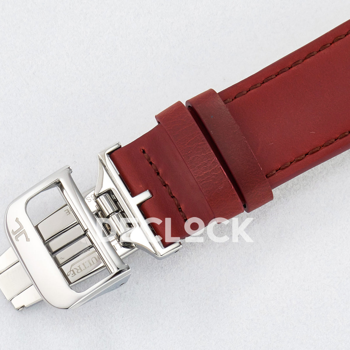 Jaeger-LeCoultre Reverso Classic Duoface SS White Guilloche Red Strap 42.9mm MGF A854A