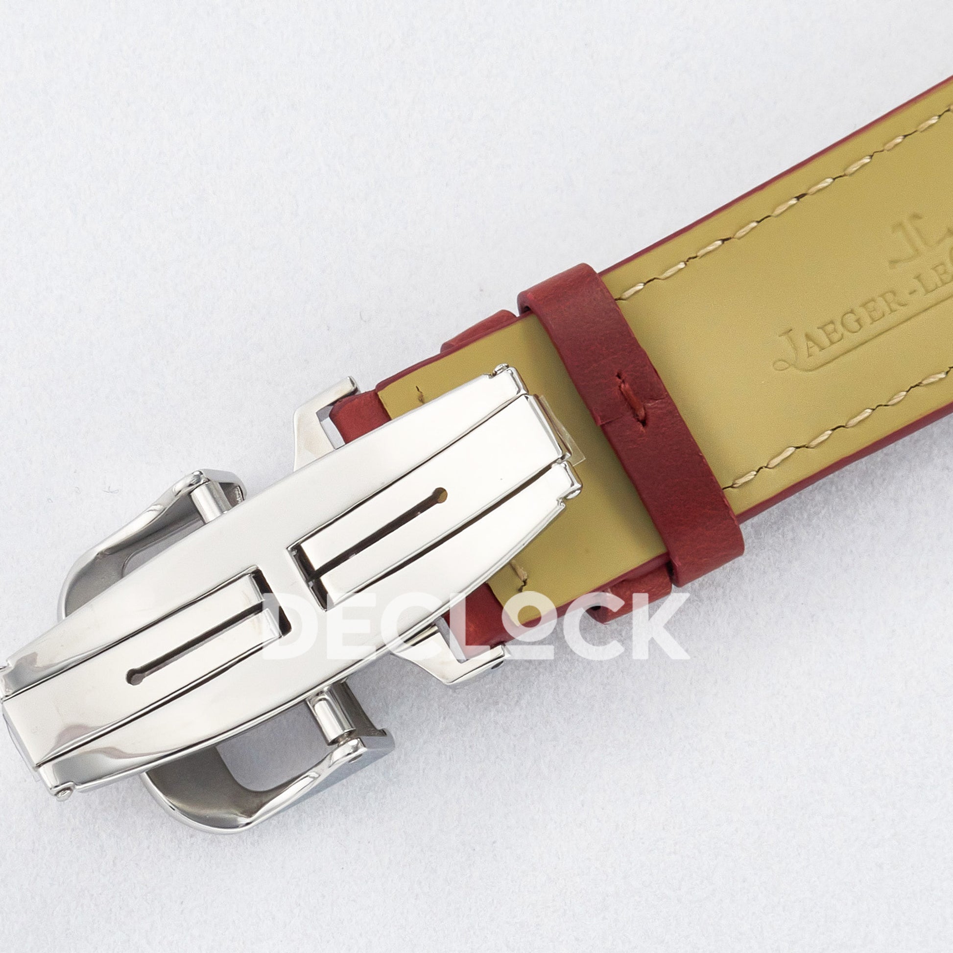 Jaeger-LeCoultre Reverso Classic Duoface SS White Guilloche Red Strap 42.9mm MGF A854A