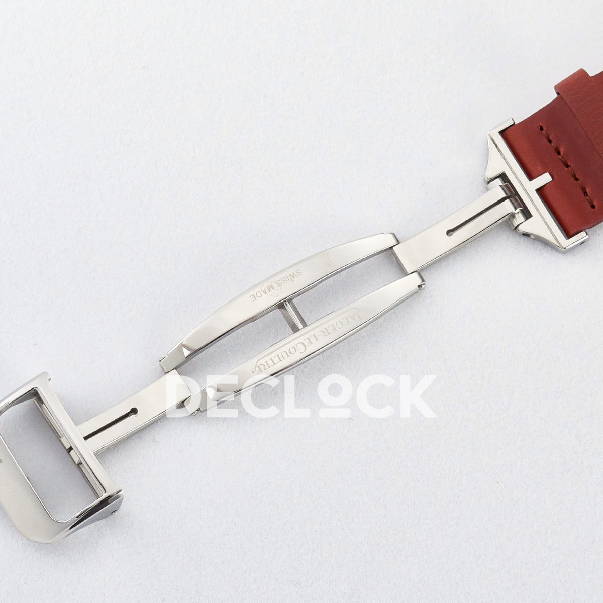 Jaeger-LeCoultre Reverso Classic Duoface SS White Guilloche Red Strap 42.9mm MGF A854A
