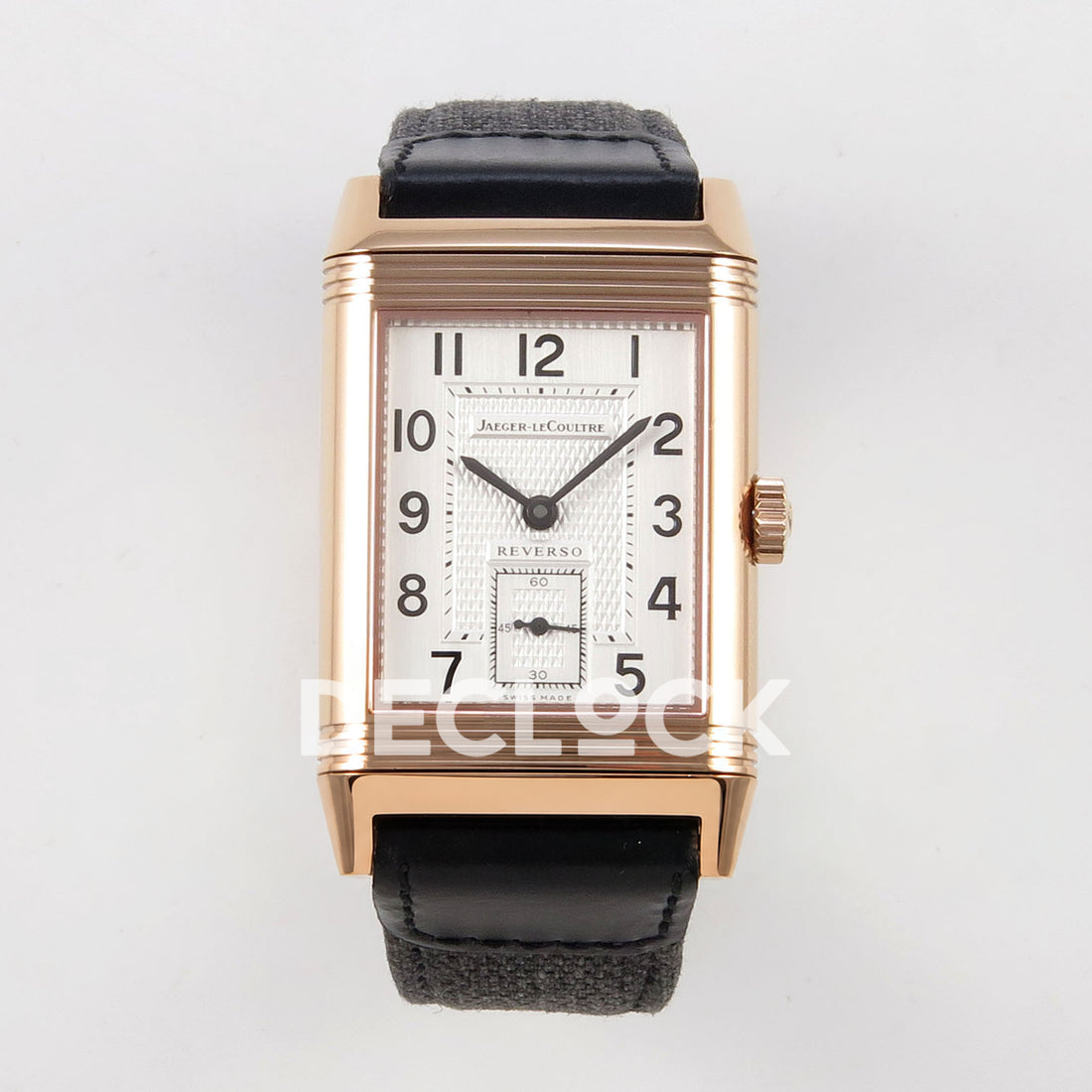Jaeger-LeCoultre Reverso Classic JJF white Arabic rose-gold replica - front view Q3842520