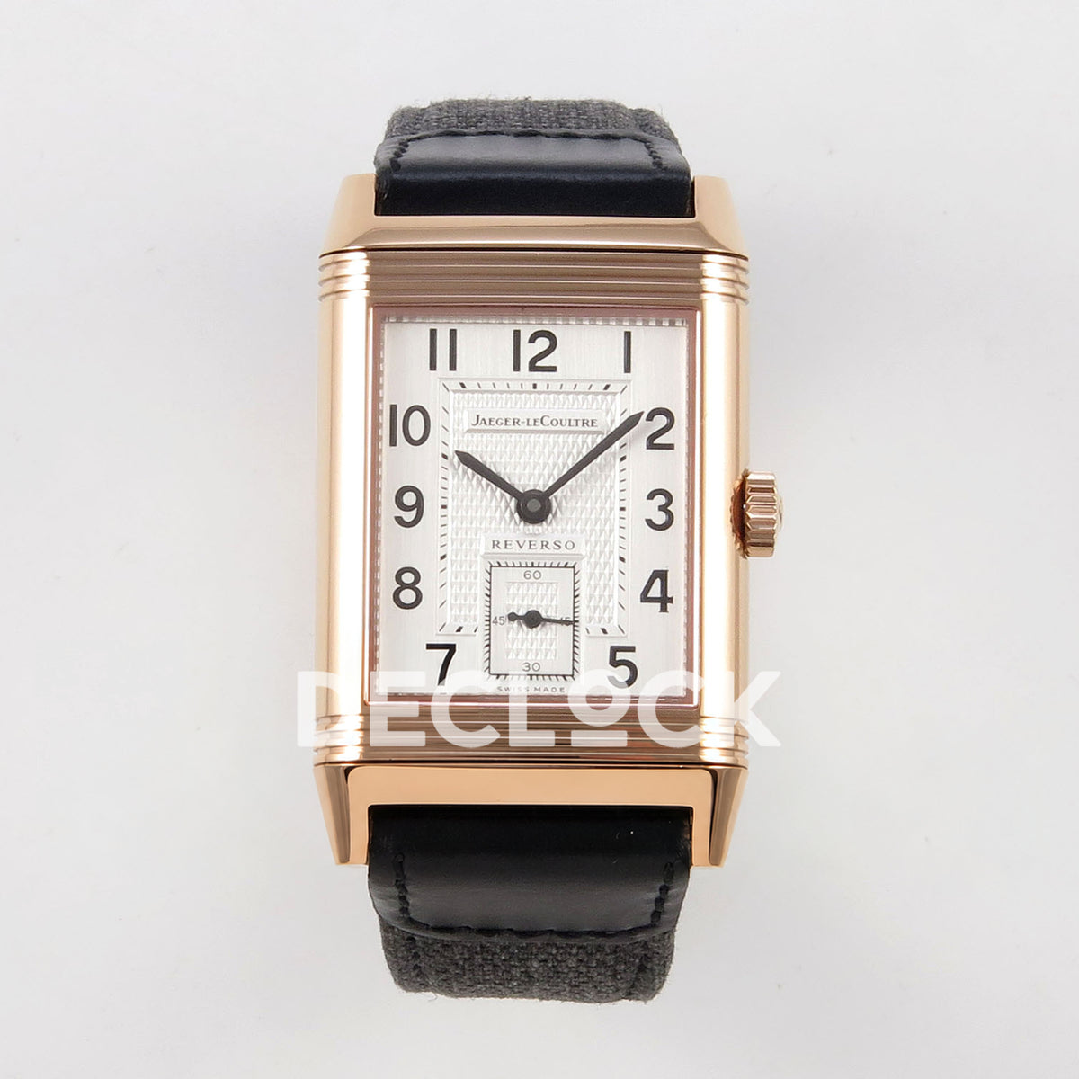Jaeger-LeCoultre Reverso Classic JJF white Arabic rose-gold replica - front view