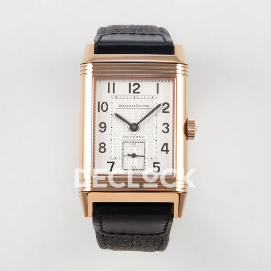Jaeger-LeCoultre Reverso Classic JJF white Arabic rose-gold replica - front view