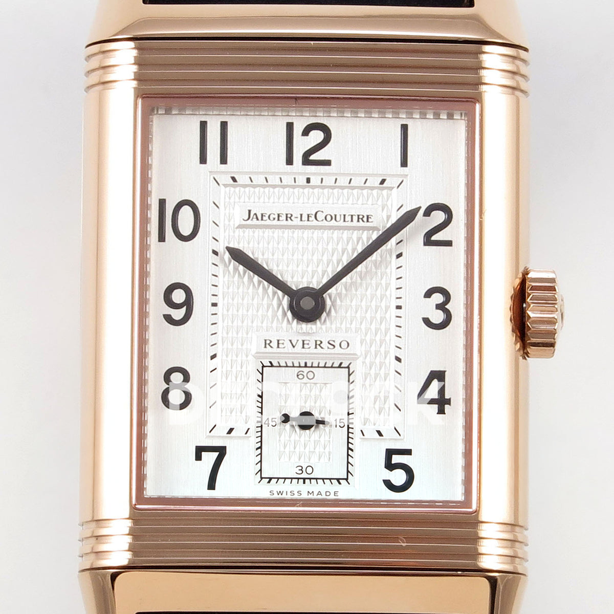Jaeger-LeCoultre Reverso Classic JJF white Arabic rose-gold replica - dial detail view