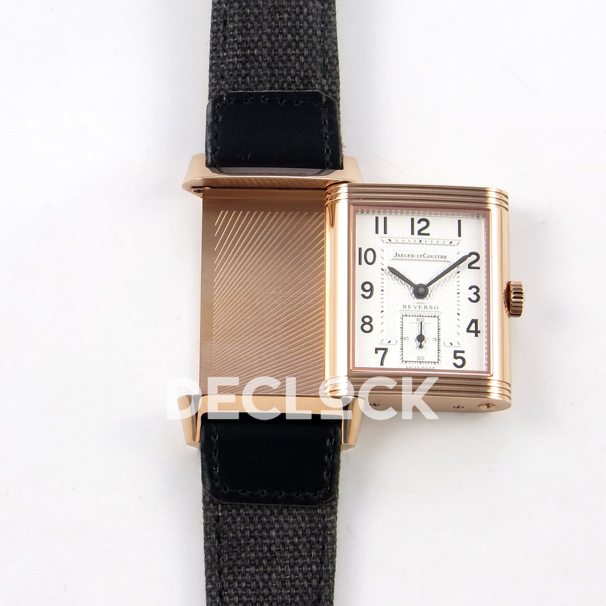 Jaeger-LeCoultre Reverso Classic JJF white Arabic rose-gold replica - reversible case view