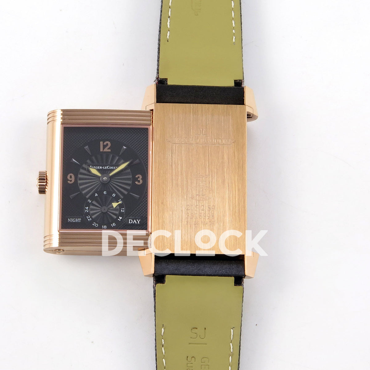 Jaeger-LeCoultre Reverso Classic JJF white Arabic rose-gold replica - reverse open view