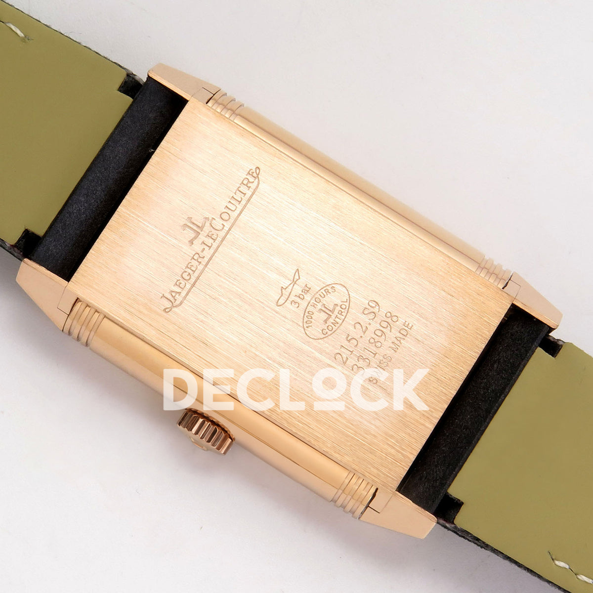 Jaeger-LeCoultre Reverso Classic JJF white blue hands rose-gold replica - caseback engraving view
