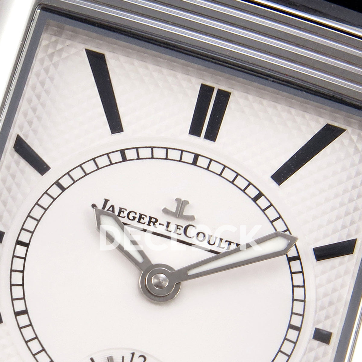 Jaeger-LeCoultre Reverso Duoface JJF black Arabic steel replica - reverse dial detail view