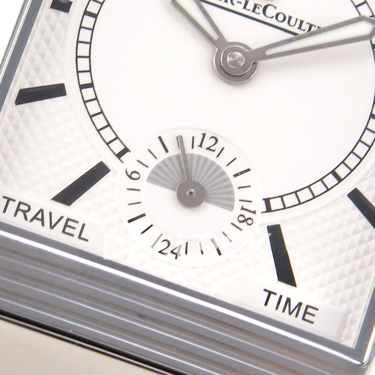 Jaeger-LeCoultre Reverso Duoface JJF black Arabic steel replica - reverse day night detail view