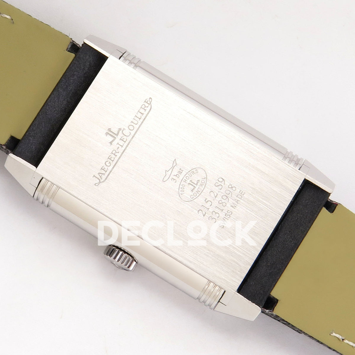 Jaeger-LeCoultre Reverso Duoface JJF black Arabic steel replica - caseback engraving view