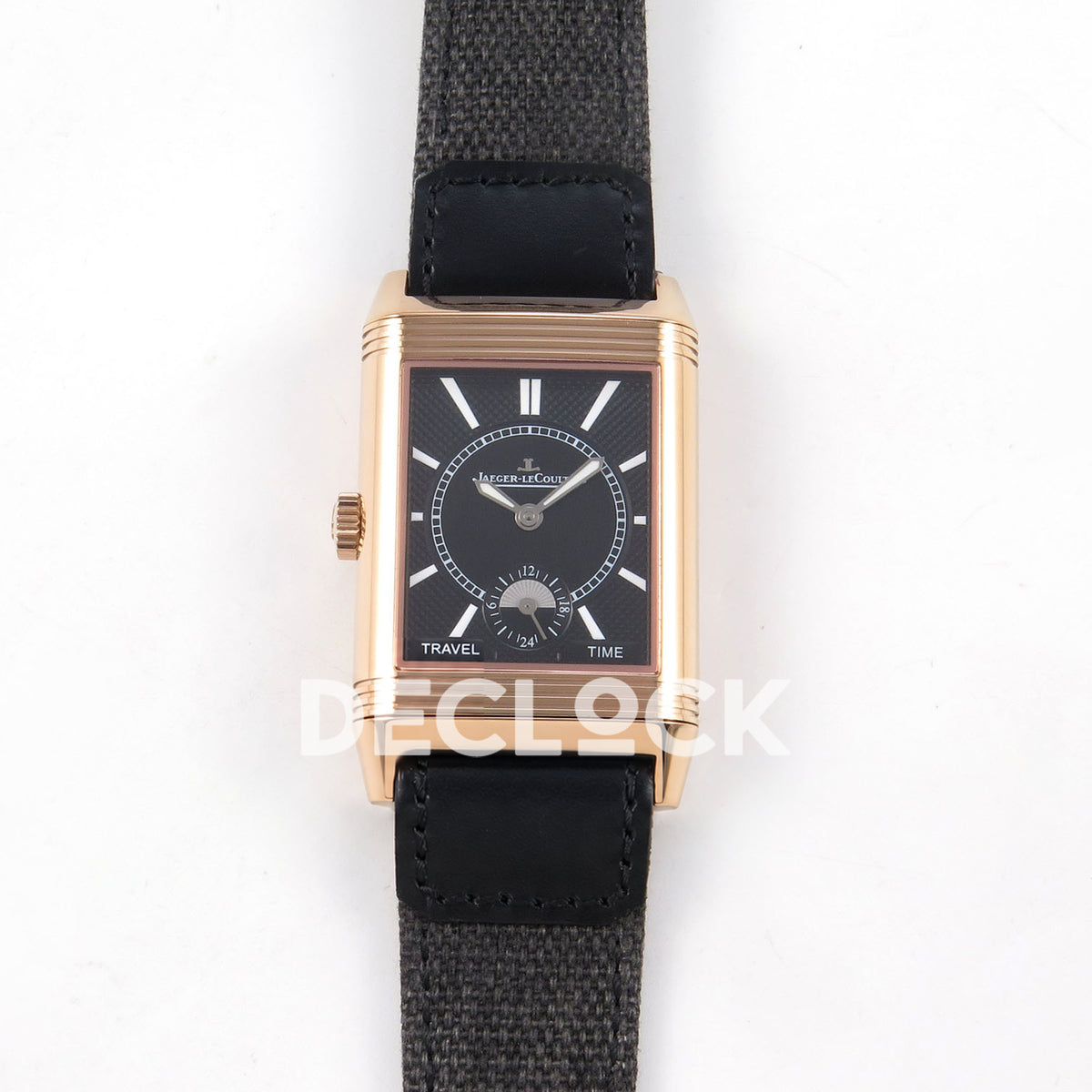 Jaeger-LeCoultre Reverso JJF white Arabic rose-gold hands replica - reverse front view