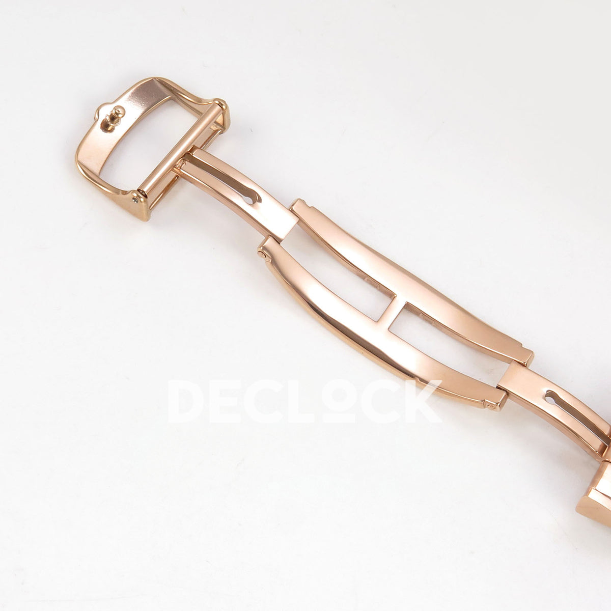 Jaeger-LeCoultre Reverso JJF white Arabic rose-gold hands replica - extended clasp view