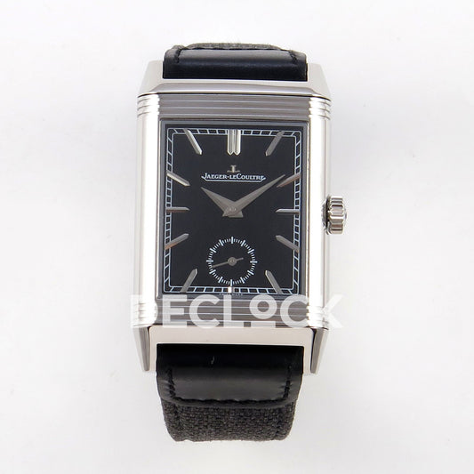 Jaeger-LeCoultre Reverso Tribute Duoface JJF black steel replica - front view