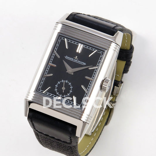 Jaeger-LeCoultre Reverso Tribute Duoface JJF black steel replica - angled front view