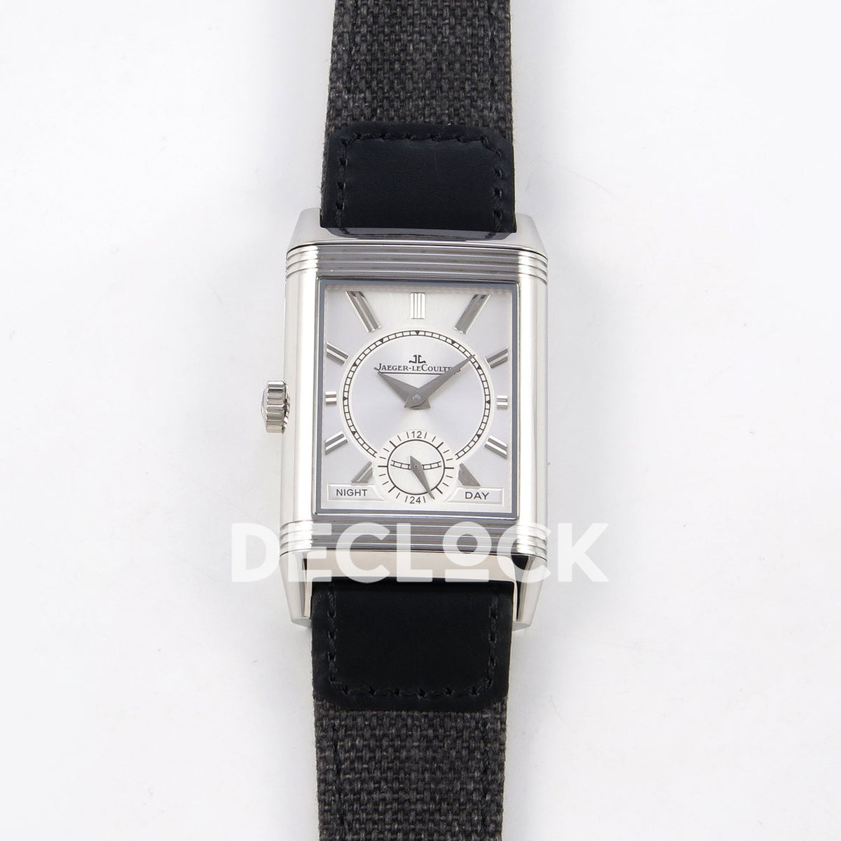 Jaeger-LeCoultre Reverso Tribute Duoface JJF black steel replica - reverse front view