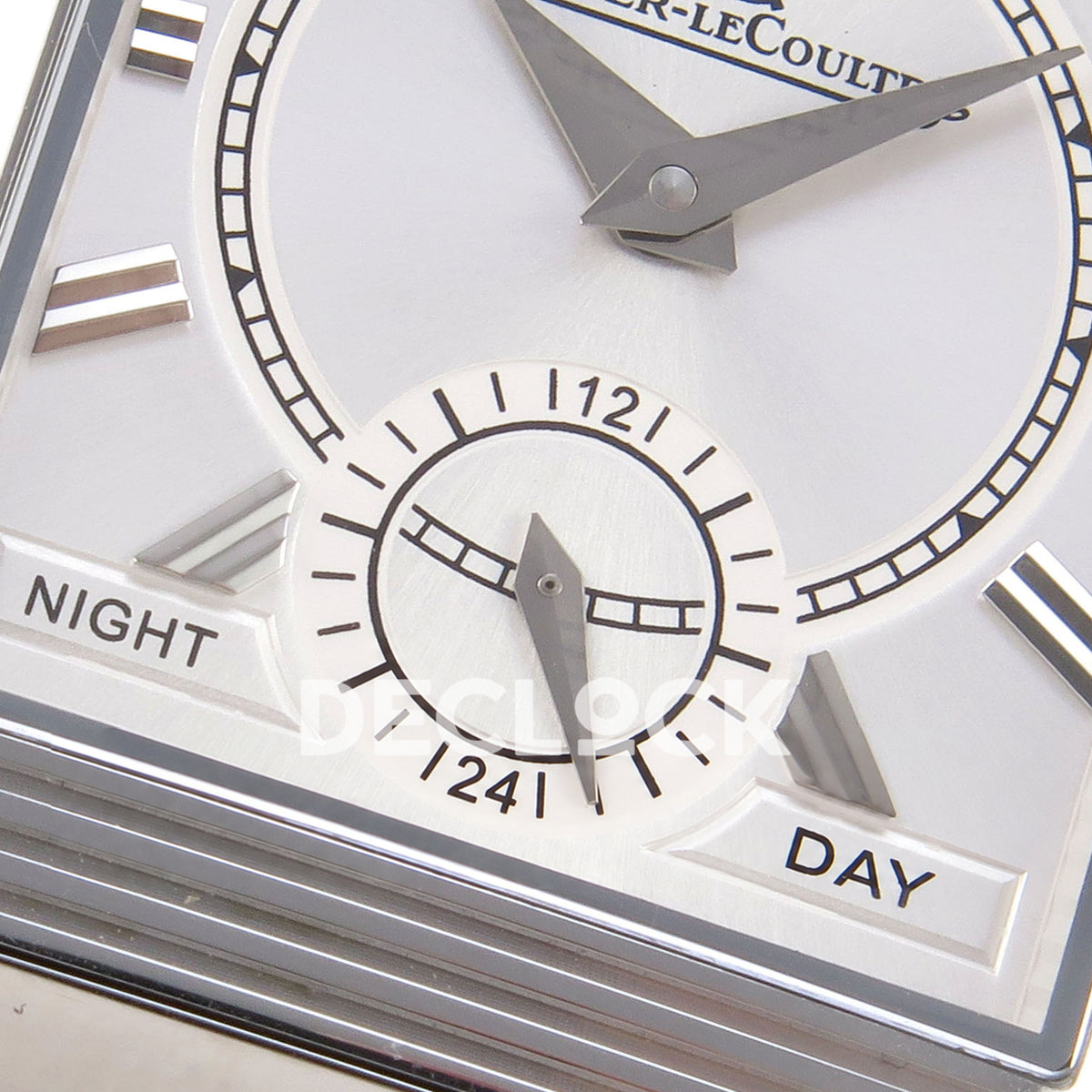 Jaeger-LeCoultre Reverso Tribute Duoface JJF black steel replica - reverse day night detail view