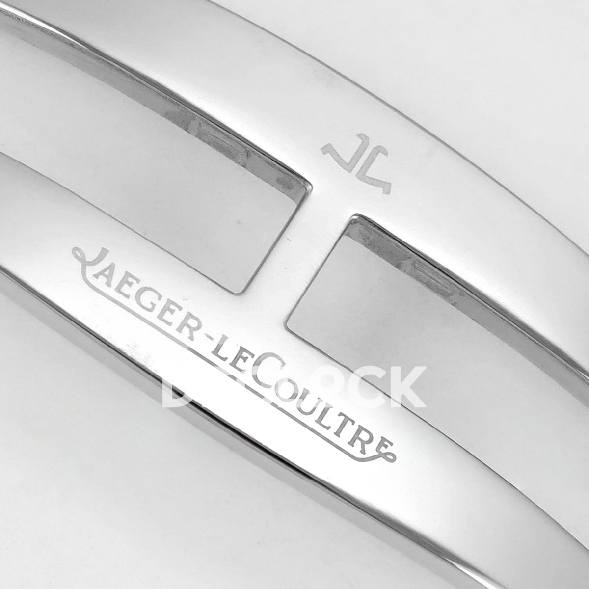 Jaeger-LeCoultre Reverso Tribute Duoface JJF black steel replica - clasp engraving view