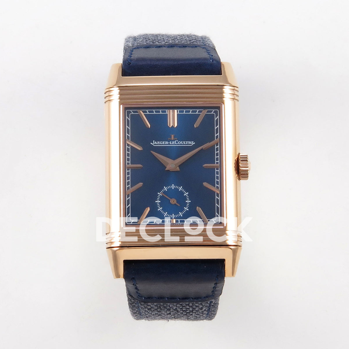 Jaeger-LeCoultre Reverso Tribute JJF blue rose-gold replica - front view
