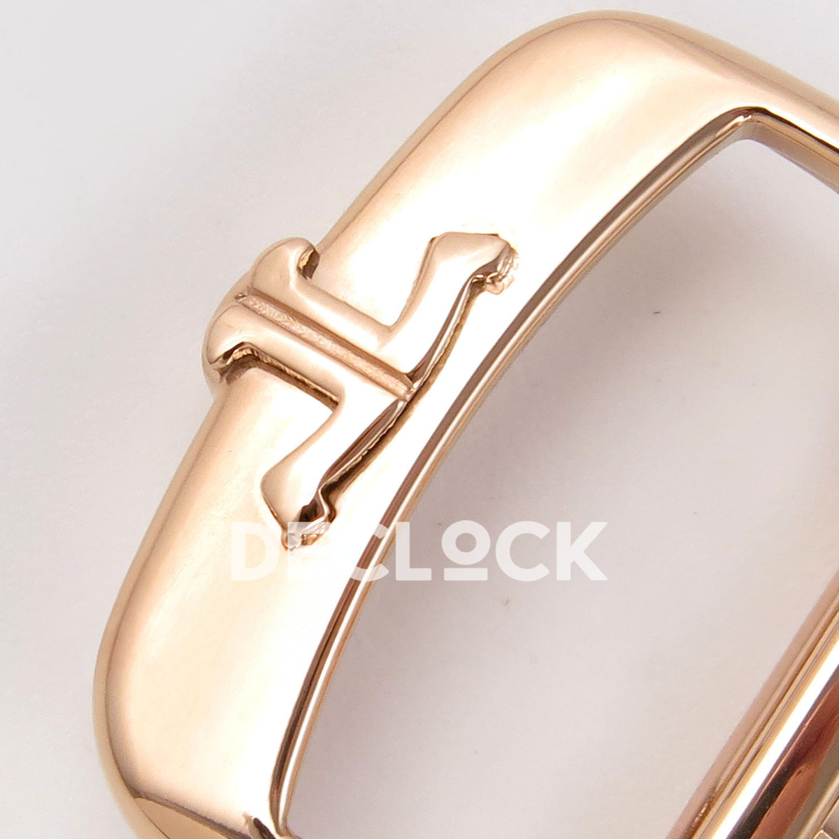 Jaeger-LeCoultre Reverso Tribute JJF blue rose-gold replica - clasp logo view