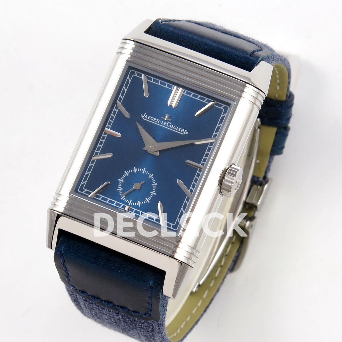 Jaeger-LeCoultre Reverso JJF blue dial replica - angled front view