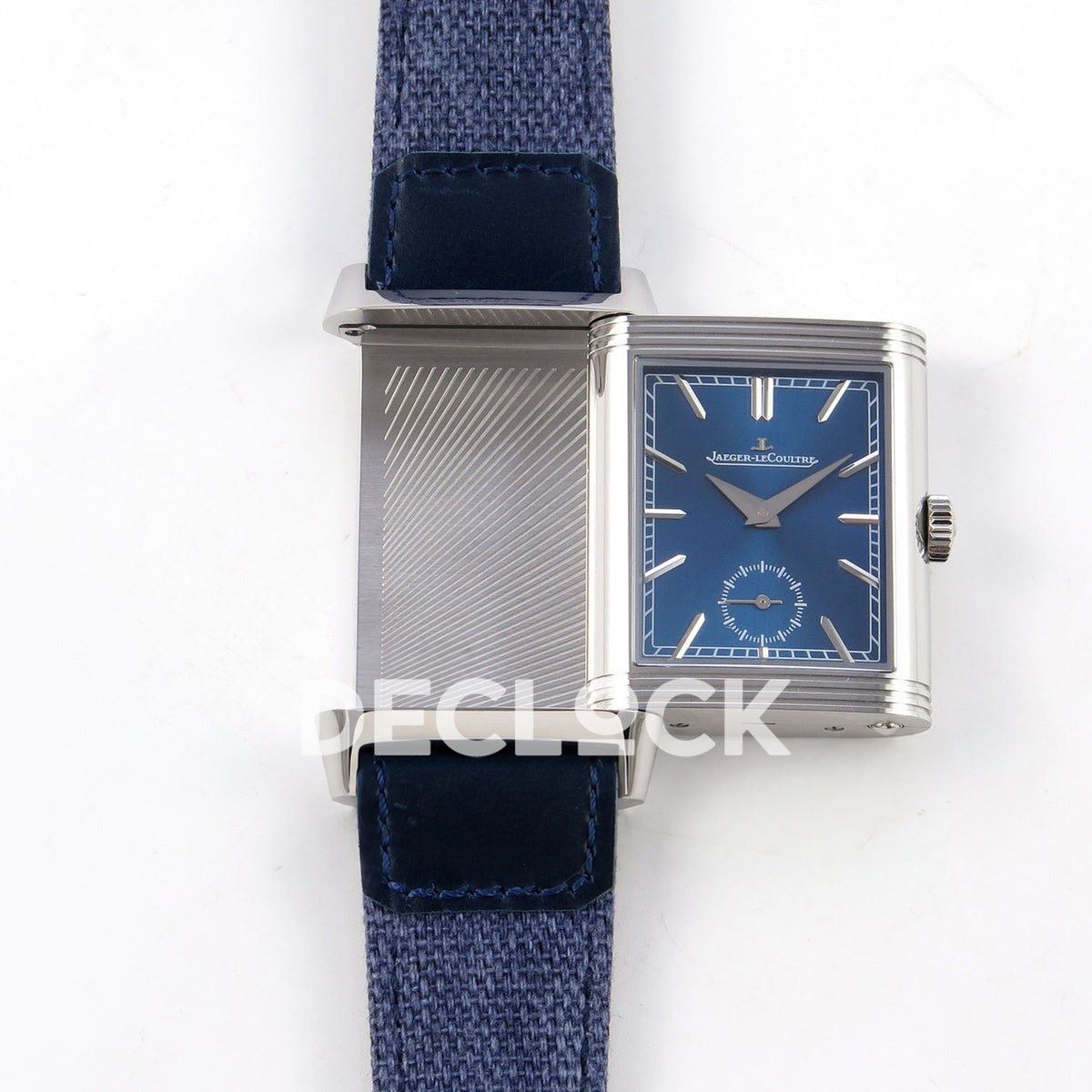 Jaeger-LeCoultre Reverso JJF blue dial replica - reversible case view