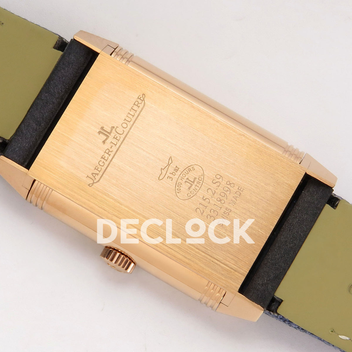 Jaeger-LeCoultre Reverso Tribute JJF deep navy blue rose-gold replica - caseback engraving view