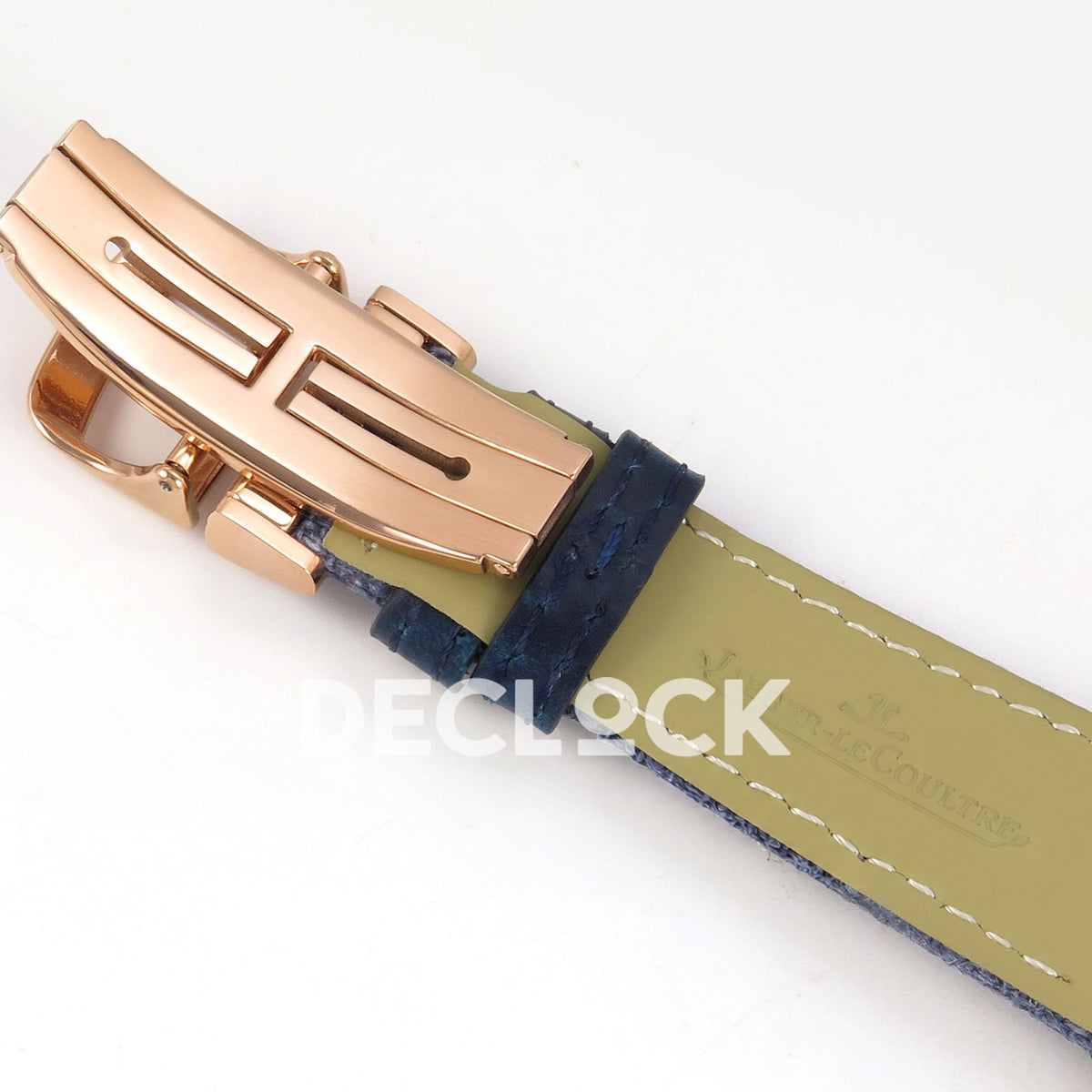 Jaeger-LeCoultre Reverso Tribute JJF deep navy blue rose-gold replica - clasp reverse view