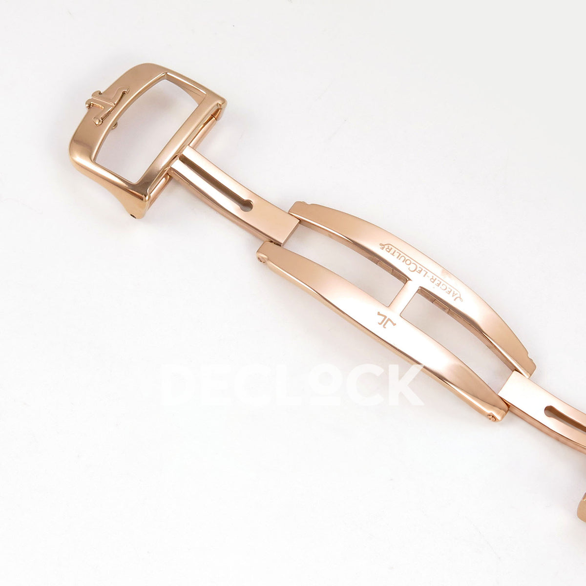 Jaeger-LeCoultre Reverso Tribute JJF deep navy blue rose-gold replica - open clasp view